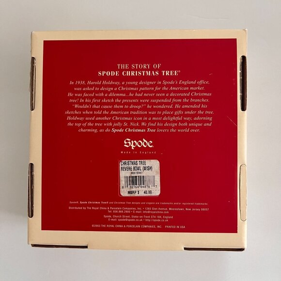 NOS Vintage 2003 Spode Christmas Tree 6" Revere Bowl Holiday Dish Collectible - Picture 8 of 14